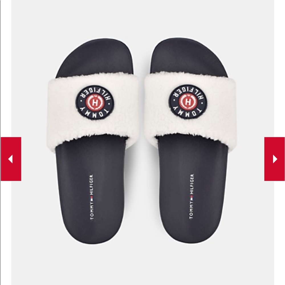 NWT Tommy Hilfiger Fuzz Slide